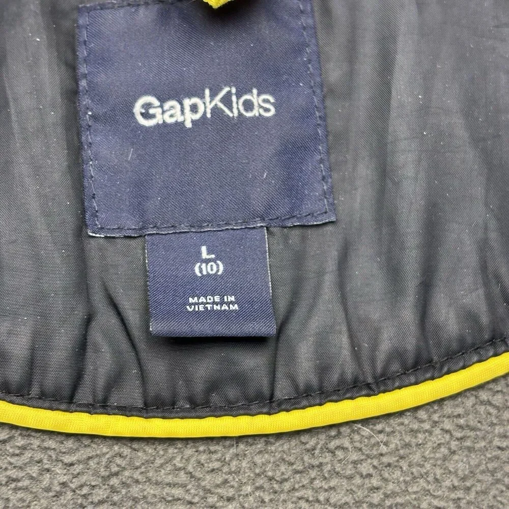 Gap Kids‎ Down Puffer Youth L 10 HoodedJacket Coat Snow Ski **ZIPPER FLAW READ**